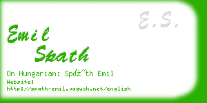 emil spath business card